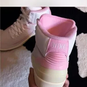 Women's Pink and White Jordan Sneakers